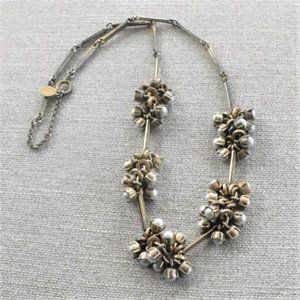 LOFT Faux Pearl Cluster Goldtone Necklace